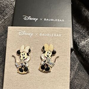 BaubleBar Disney Minnie Mouse Earrings - Black, Gold, and Silver